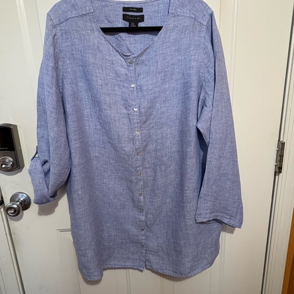 Tahari Light Blue Button Down Shirt